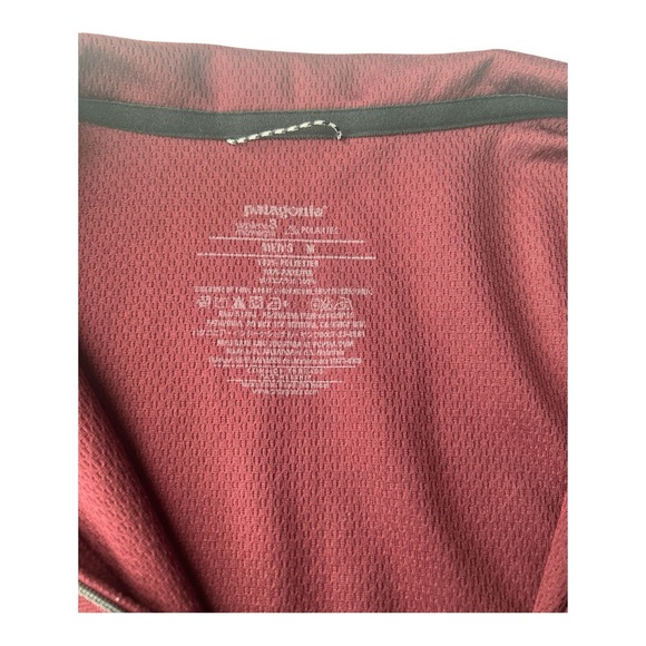 Patagonia Polartec Maroon Grey Color Block‎ Athletic Long Sleeve Pullover size M - Picture 4 of 9